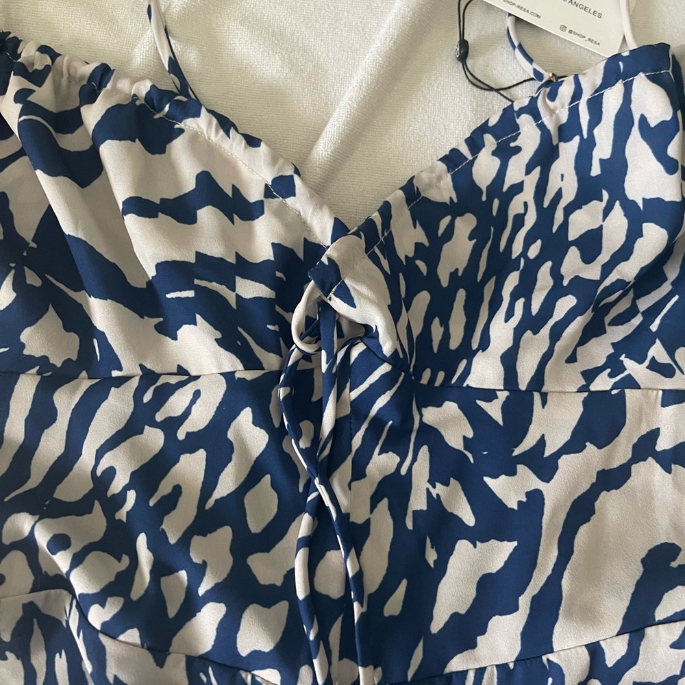 Blue and White Patterned Dress by Resa